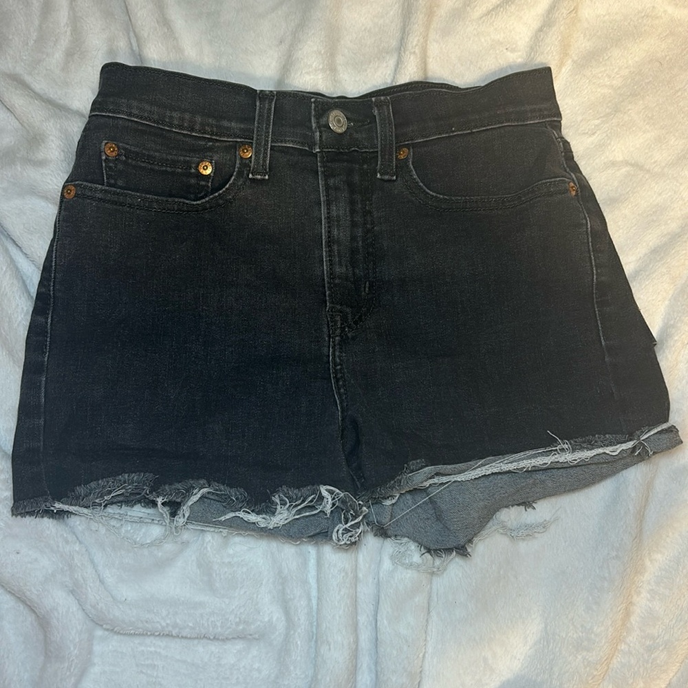Black high rise shorts